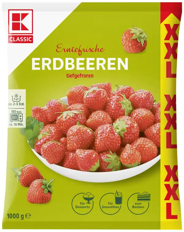 Bild 1 von K-CLASSIC Erdbeeren XXL, 1-kg-Beutel