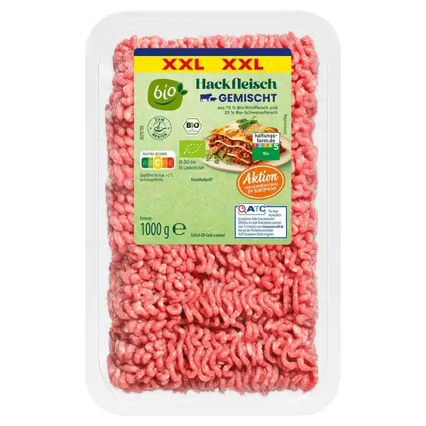 Bild 1 von BIO Bio-Hackfleisch gemischt 1 kg, XXL-Packung