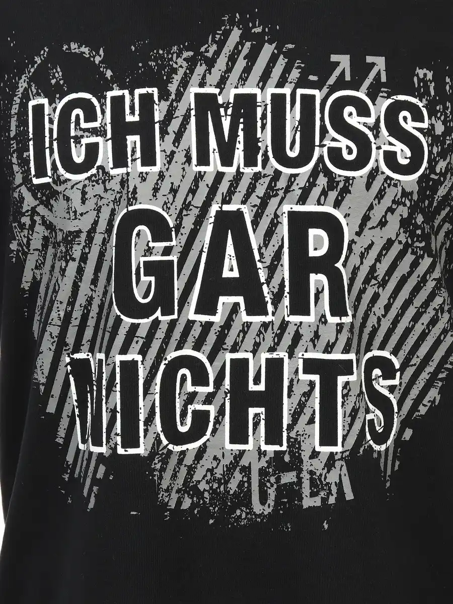 Bild 3 von Herren Arbeitsshirt mit Frontspruch Schwarz