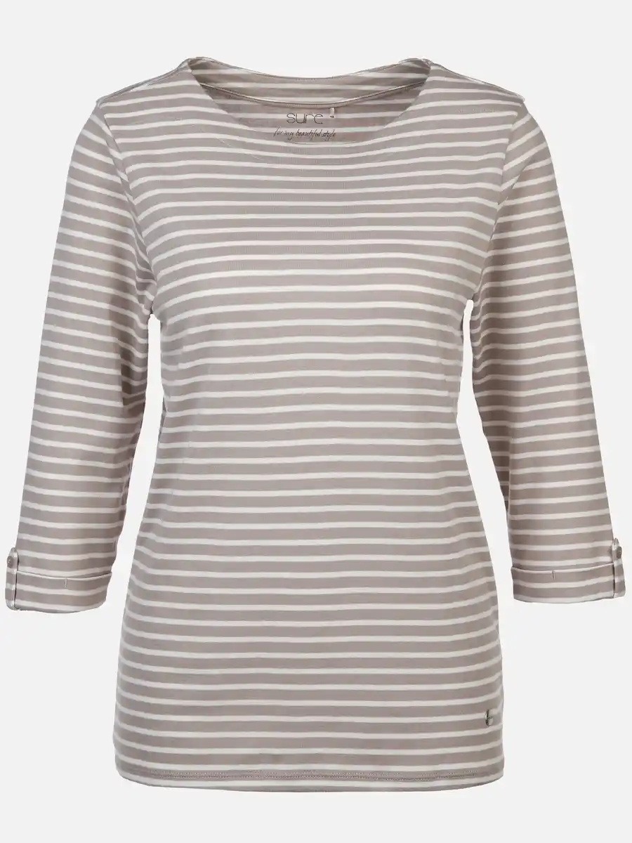 Bild 1 von Damen Streifenshirt mit 3/4 Arm Beige
