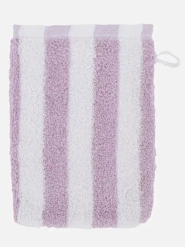 Bild 2 von Waschhandschuh gestreift 16x21 cm Lila