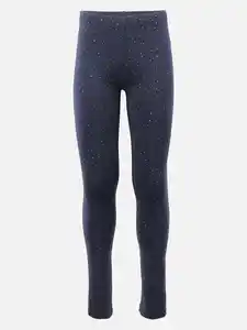 Mädchen Leggings mit Glitzerpünktchen Marine