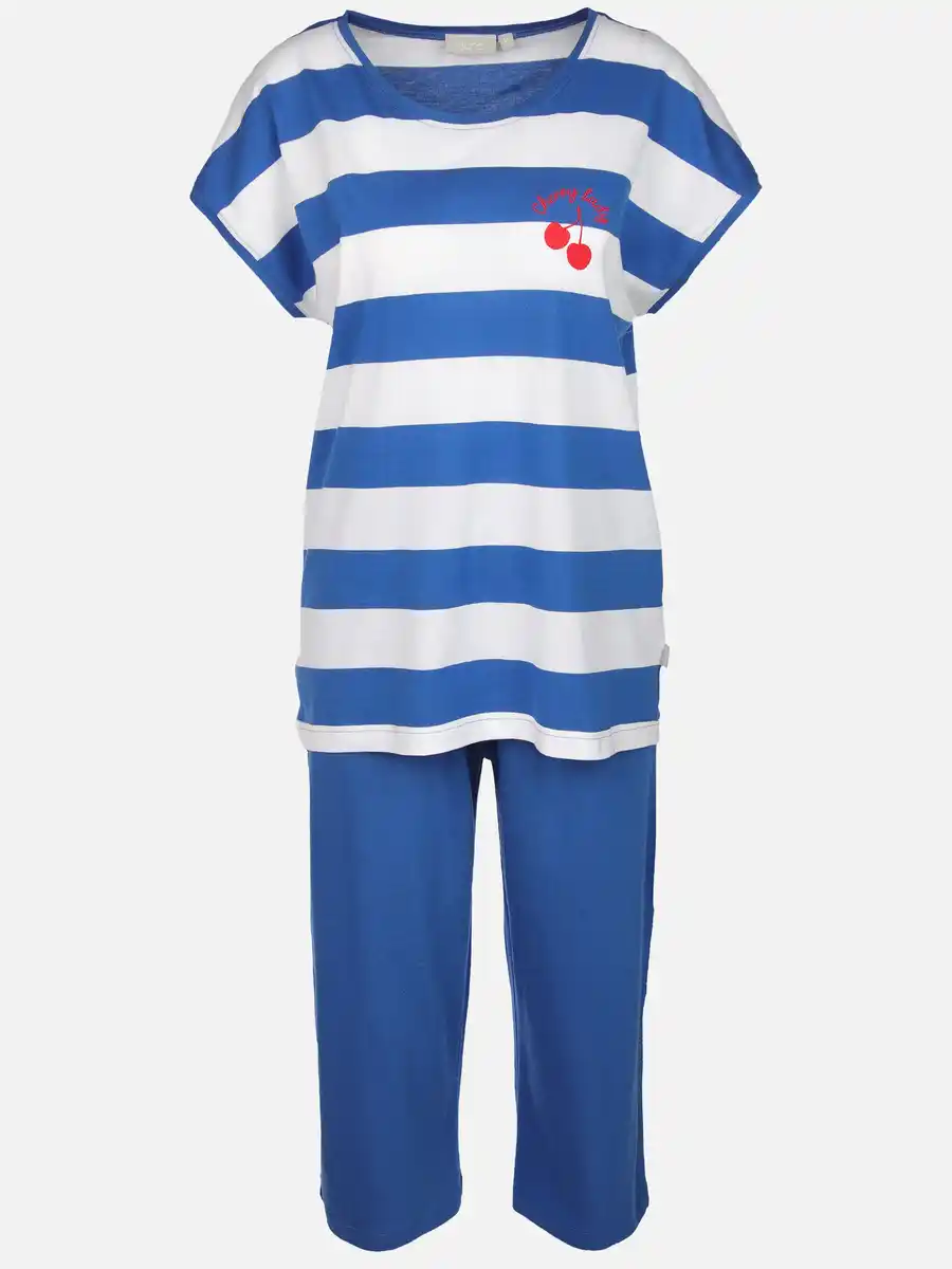 Bild 1 von Damen Pyjama mit Streifen Weiß