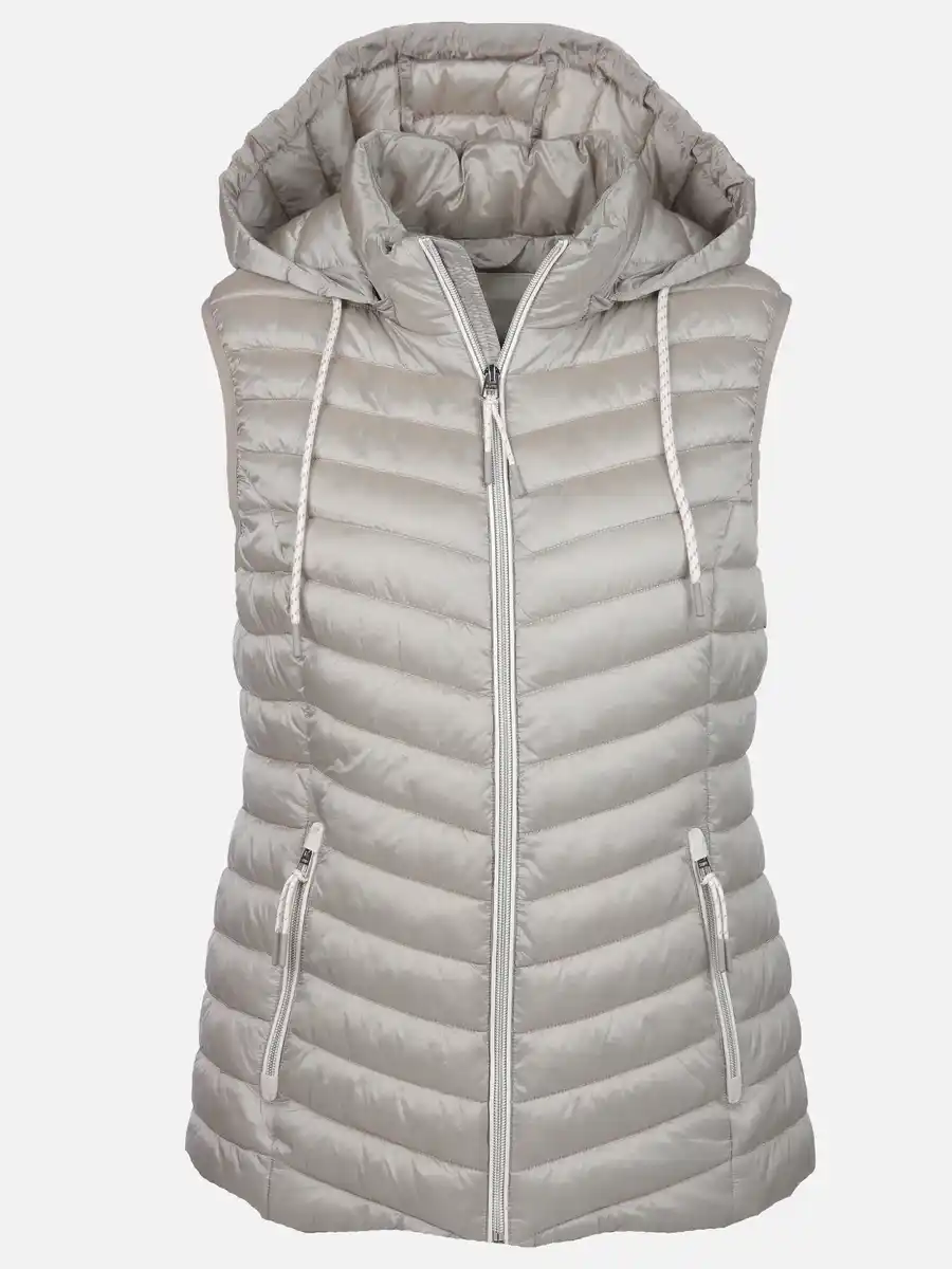 Bild 1 von Damen Steppweste mit abnehmbarer Kapuze Grau