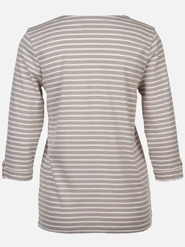 Bild 2 von Damen Streifenshirt mit 3/4 Arm Beige