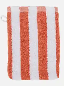 Waschhandschuh gestreift 16x21 cm Orange