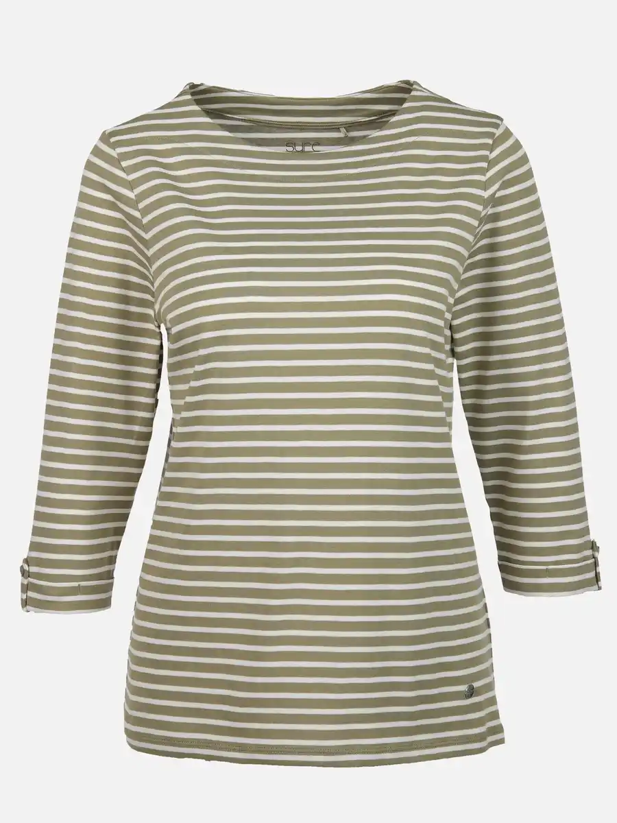 Bild 1 von Damen Streifenshirt mit 3/4 Arm Oliv