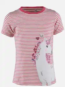 Mädchen Shirt mit Pailletten und Stickerei-Applikation Pink