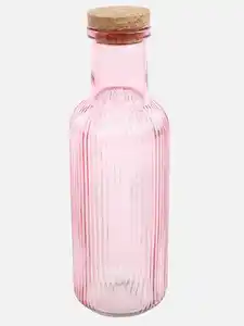 Glasflasche mit Korkstopfen Pink