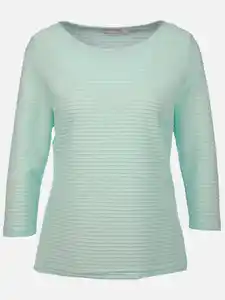 Damen Strukturshirt mit 3/4 Arm Grün