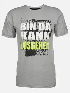 Herren Arbeitsshirt mit Frontspruch Grau