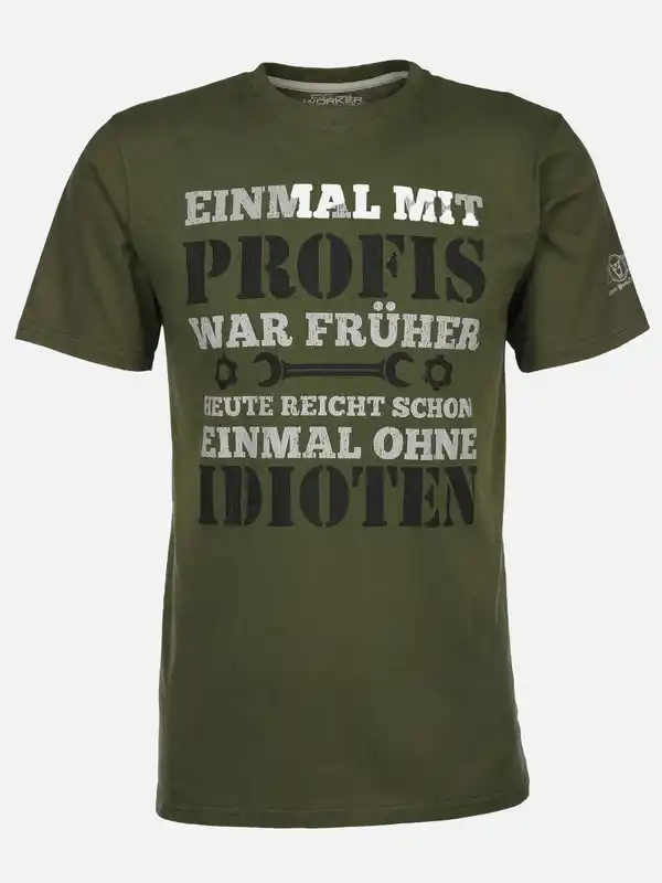 Bild 1 von Herren Shirt mit Spruch Oliv