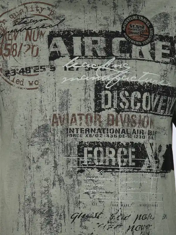 Bild 3 von Herren T-Shirt mit großem Frontprint Oliv