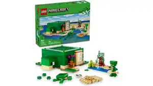 LEGO Minecraft 21254 Das Schildkrötenstrandhaus, Spielzeug-Haus mit Tieren