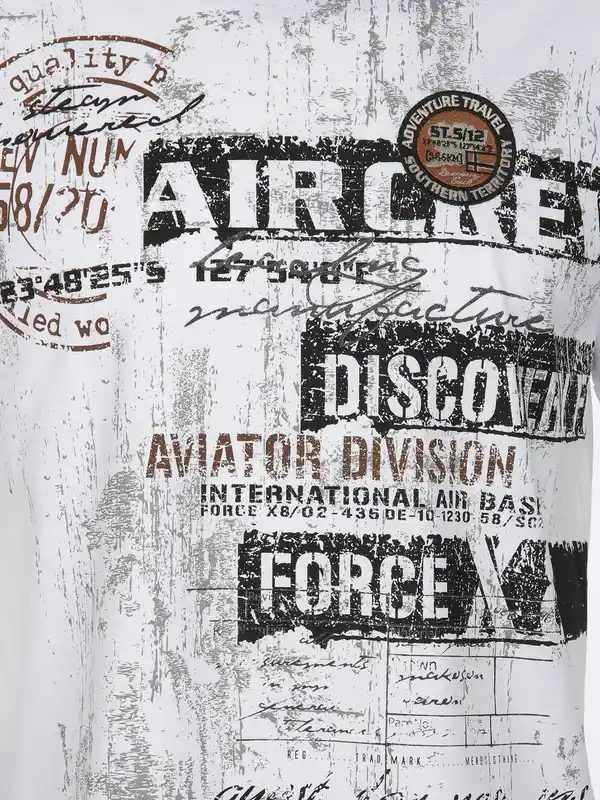 Bild 3 von Herren T-Shirt mit großem Frontprint Weiß