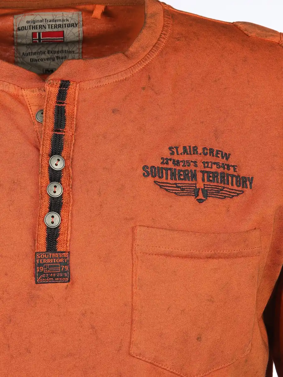 Bild 3 von Herren Henleyshirt im Used Look Orange