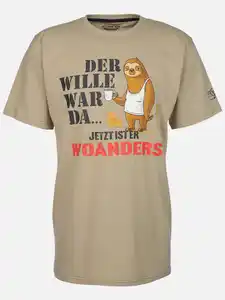 Herren Shirt mit Spruch Beige