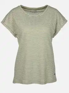 Damen T-Shirt mit Streifen Salbei