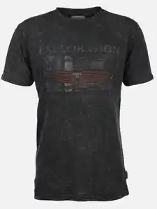 Herren T-Shirt mit Print in Used Optik Schwarz