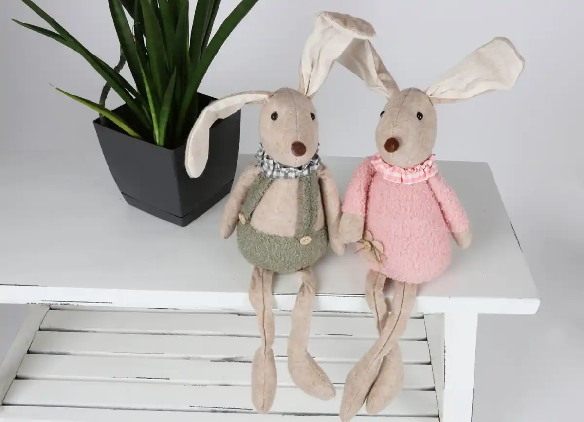 Bild 1 von Großer Deko-Hase als Kantenhocker 59cm Hasenjunge