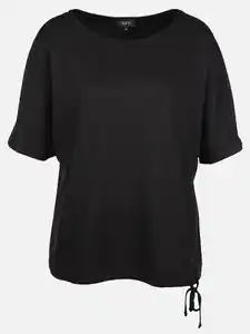 Damen Struktur Shirt Schwarz