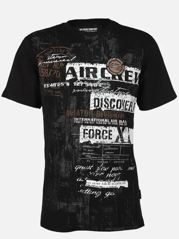 Bild 1 von Herren T-Shirt mit großem Frontprint Schwarz