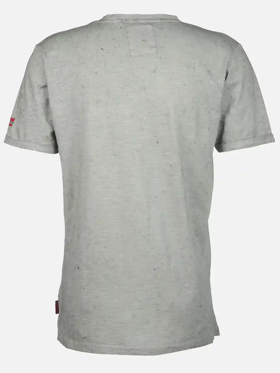 Bild 2 von Herren T-Shirt mit Print in Used Optik Grau