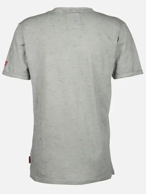 Bild 2 von Herren T-Shirt mit Print in Used Optik Grau