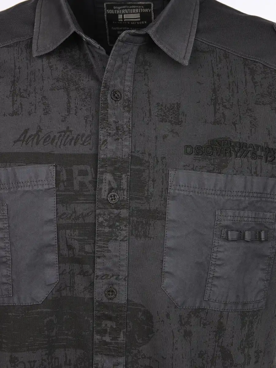 Bild 3 von Herren Jerseyhemd mit Alloverprint Grau