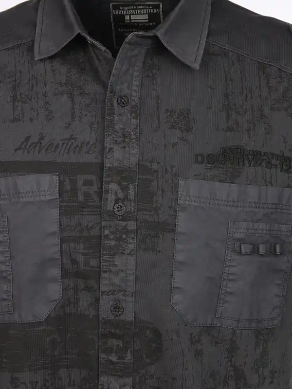 Bild 3 von Herren Jerseyhemd mit Alloverprint Grau