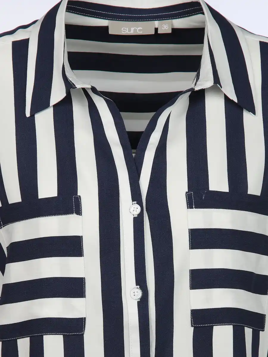 Bild 3 von Damen Bluse mit Streifen Weiß