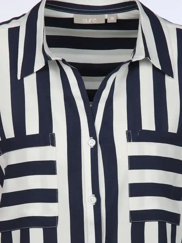 Bild 3 von Damen Bluse mit Streifen Weiß