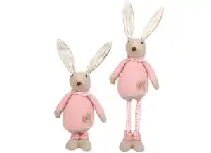 Deko-Hase mit Teleskopbeinen 70cm Pastellrosa