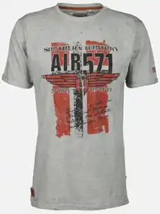 Herren T-Shirt mit Print in Used Optik Grau