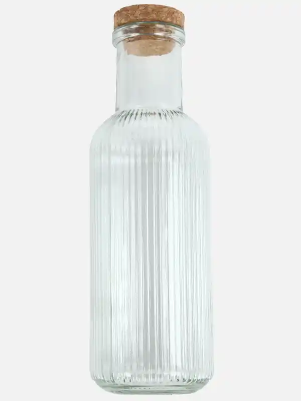 Bild 2 von Glasflasche mit Korkstopfen Weiß