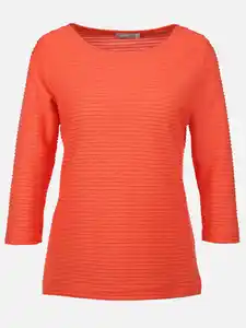 Damen Strukturshirt mit 3/4 Arm Orange