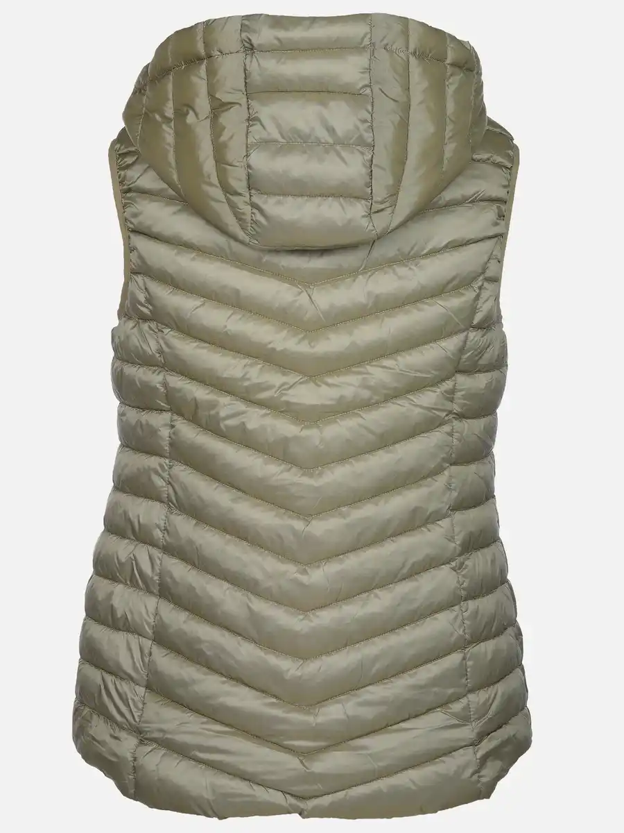 Bild 2 von Damen Steppweste mit abnehmbarer Kapuze Oliv