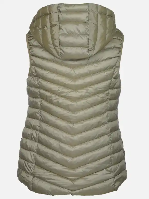 Bild 2 von Damen Steppweste mit abnehmbarer Kapuze Oliv
