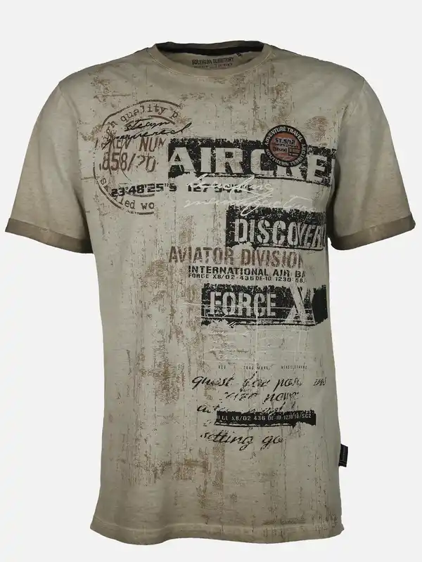 Bild 1 von Herren T-Shirt mit großem Frontprint Beige