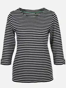 Damen Streifenshirt mit 3/4 Arm Marine