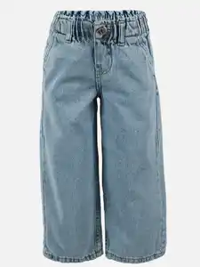 Mädchen Jeanshose mit weitem Bein Blau