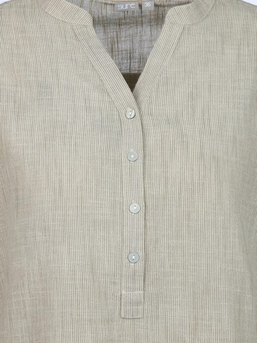 Bild 3 von Damen Bluse mit feinen Streifen Oliv