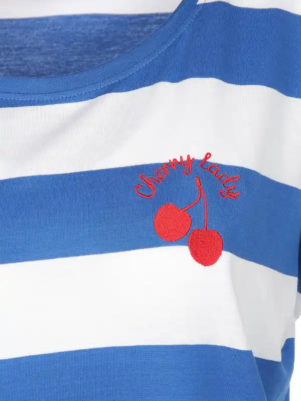 Bild 3 von Damen Nachtshirt mit Streifen Weiß