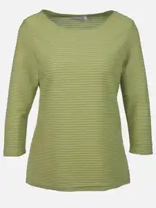 Damen Strukturshirt mit 3/4 Arm Grün