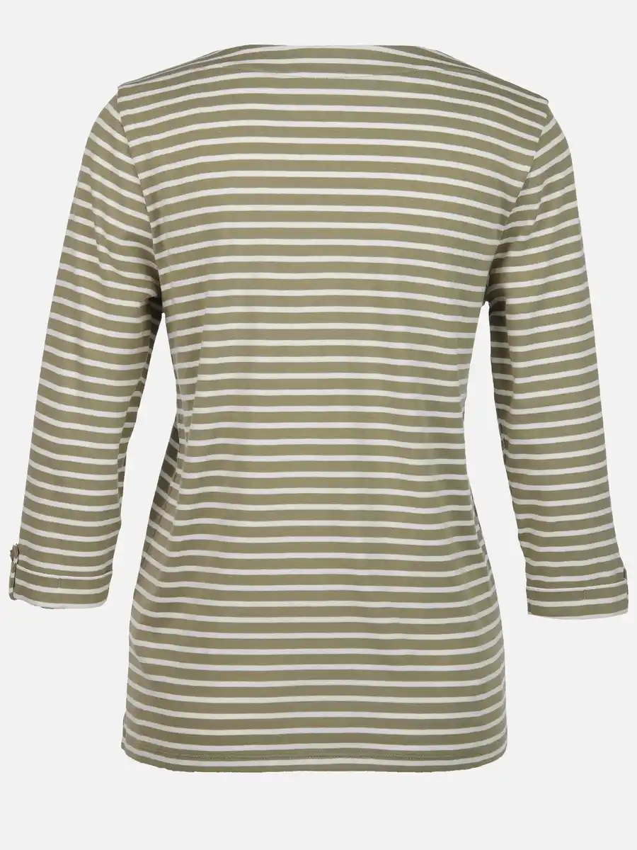Bild 2 von Damen Streifenshirt mit 3/4 Arm Oliv