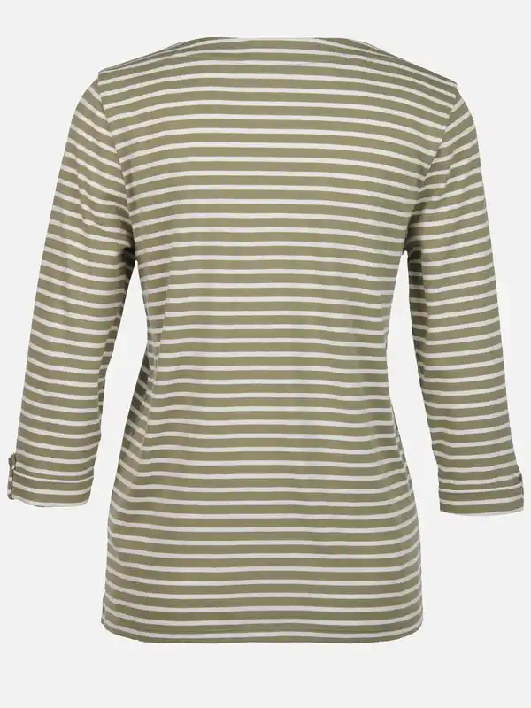 Bild 2 von Damen Streifenshirt mit 3/4 Arm Oliv