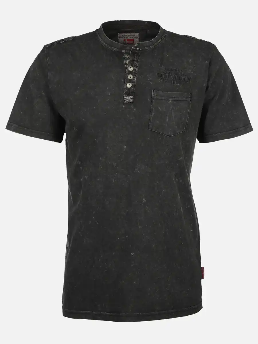Bild 1 von Herren Henleyshirt im Used Look Schwarz