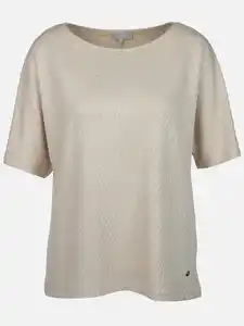 Damen Struktur Shirt Beige