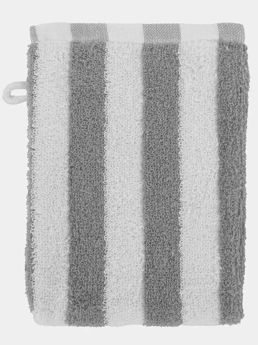 Bild 1 von Waschhandschuh gestreift 16x21 cm Grau