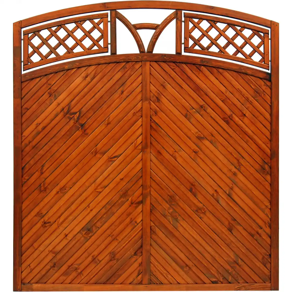 Bild 1 von andrewex Sichtschutzzaun 'Toulon' mit Bogen 180 x 180/195 cm teak